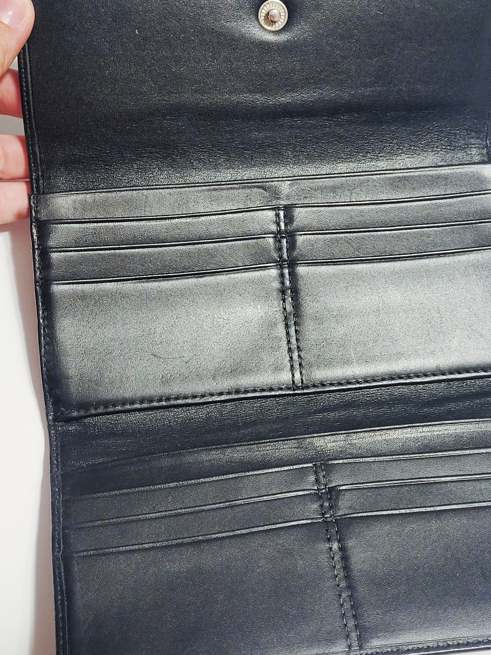 Coach Signature Logo Black and Tan Continental Wallet - Picture 3 of 9